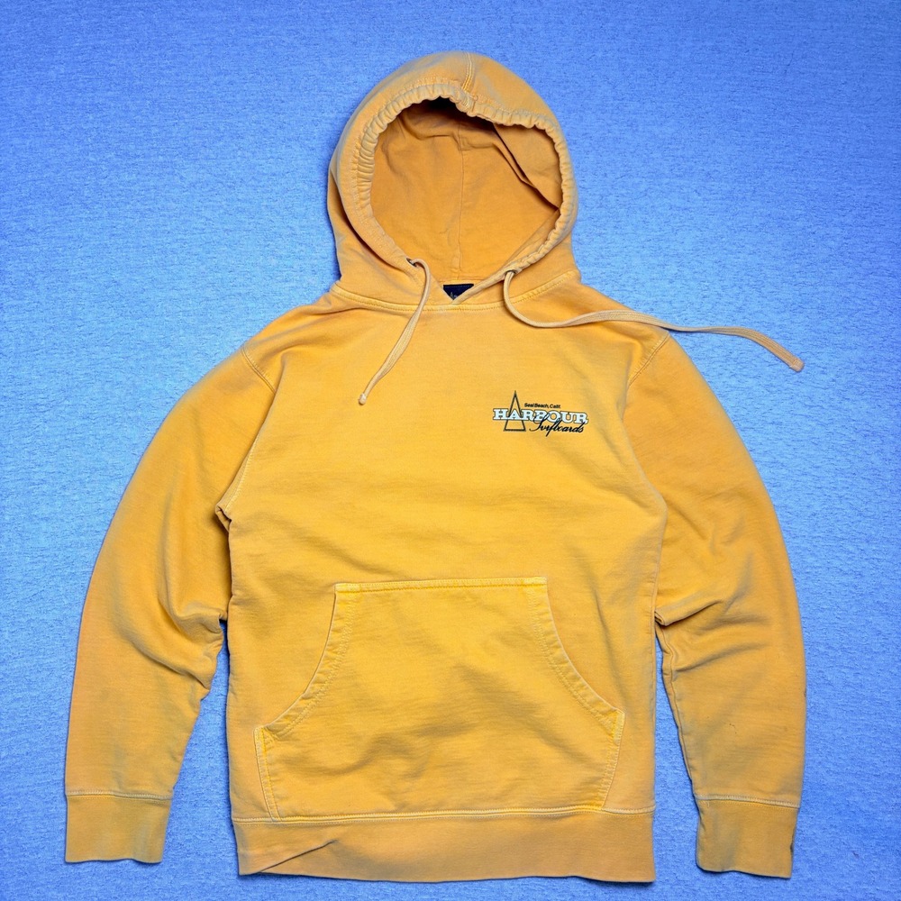 Harbour Surfboards Mens Hoodie Small Yellow Seal Beach California Surf